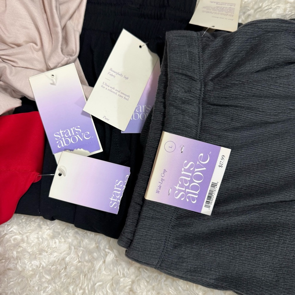 Stars Above Target Bundle 6 Piece Cozy Pajama Set Lounge Pants & Tops Medium NEW - Picture 16 of 16
